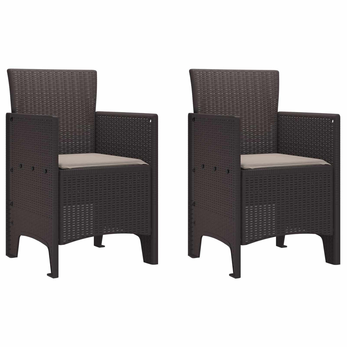 Garden Chair 2 pcs Brown 53 x 49 x 85 cm PP