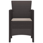 Garden Chair 2 pcs Brown Polypropylene