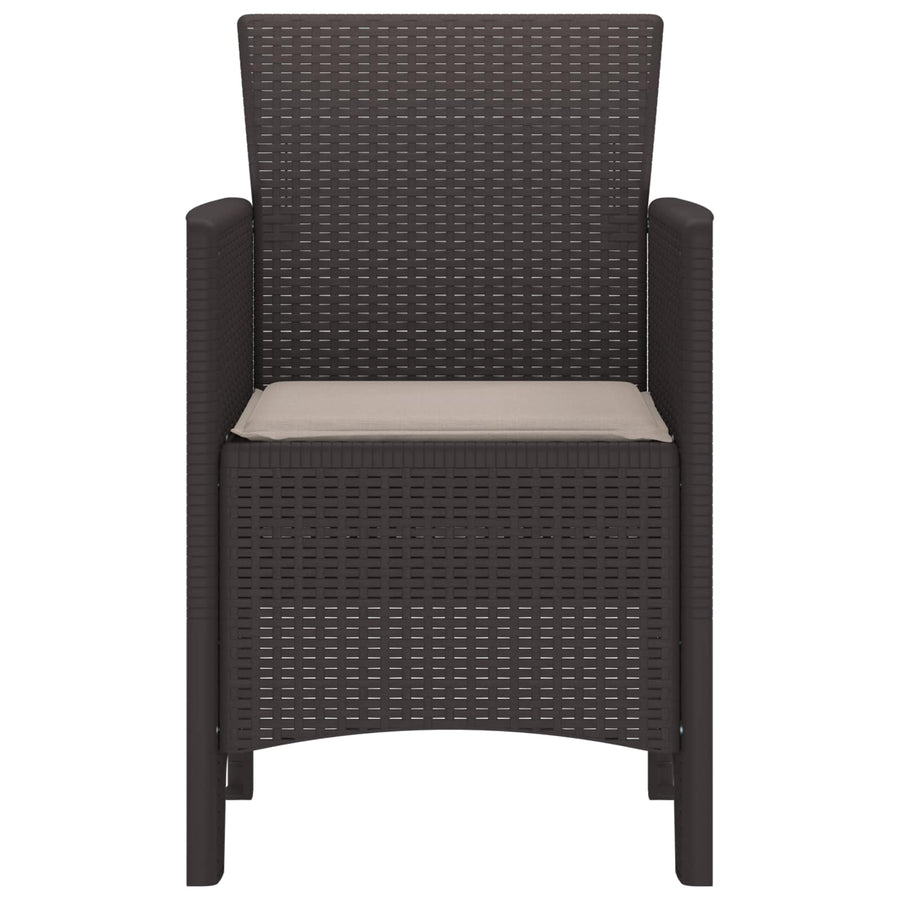 Garden Chair 2 pcs Brown Polypropylene