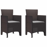 Garden Chair 2 pcs Brown Polypropylene