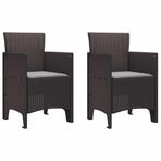 Garden Chair 2 pcs Brown Polypropylene