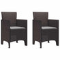 Garden Chair 2 pcs Brown Polypropylene