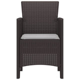 Garden Chair 2 pcs Brown Polypropylene