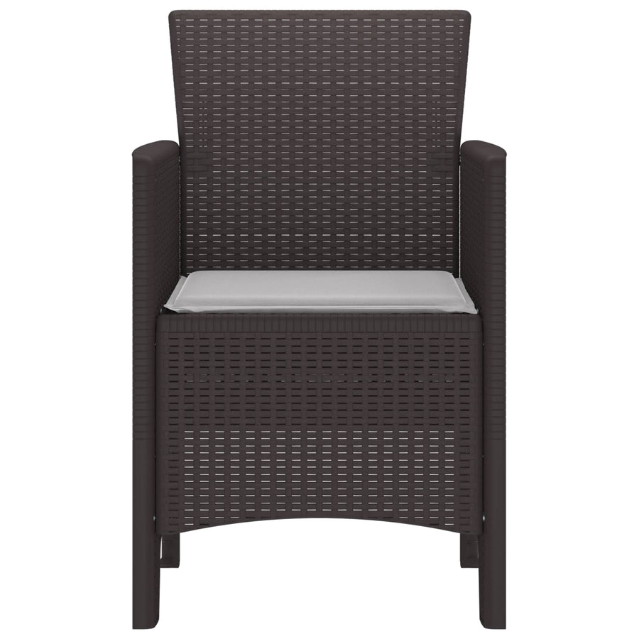 Garden Chair 2 pcs Brown Polypropylene