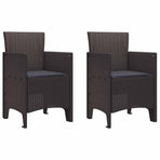 Garden Chair 2 pcs Brown Polypropylene