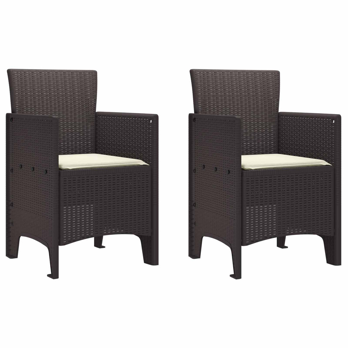 Garden Chair 2 pcs Brown 53 x 49 x 85 cm PP