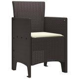 Garden Chair 2 pcs Brown 53 x 49 x 85 cm PP - Front View