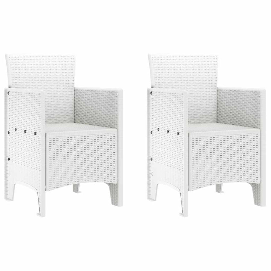 Garden Chair 2 pcs White Polypropylene
