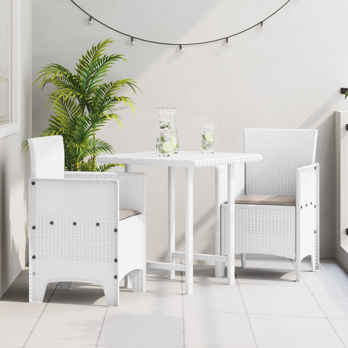 Garden Chair 2 pcs White 53 x 49 x 85 cm PP