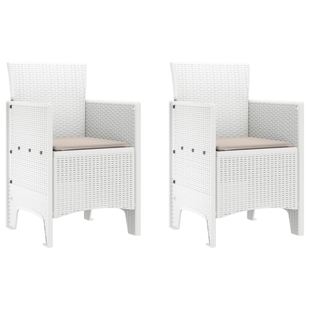 Garden Chair 2 pcs White 53 x 49 x 85 cm PP