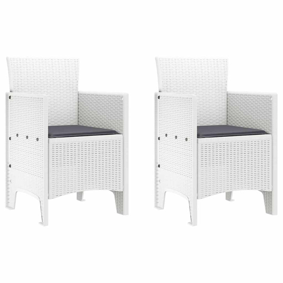Garden Chair 2 pcs White Polypropylene
