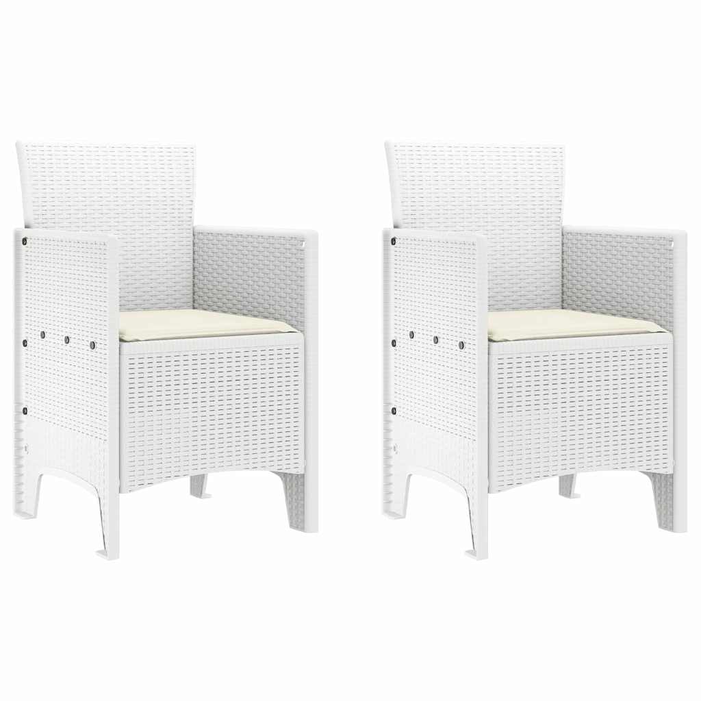 Garden Chair 2 pcs White 53 x 49 x 85 cm PP