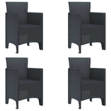 Garden Chair 4 pcs Anthracite 53 x 49 x 85 cm PP