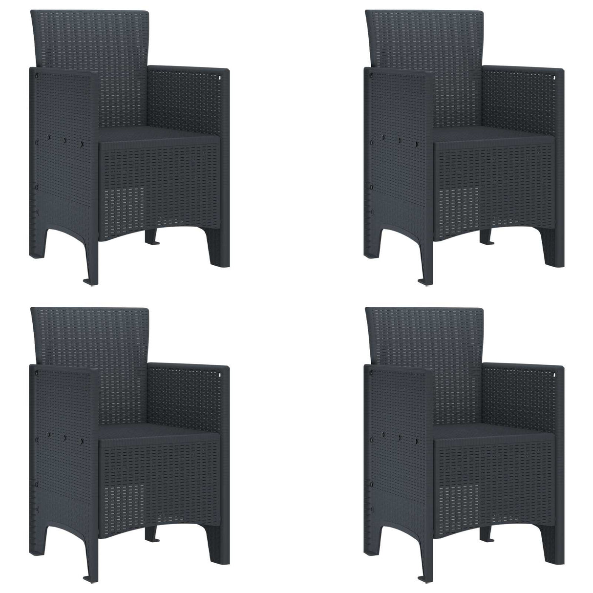 Garden Chair 4 pcs Anthracite 53 x 49 x 85 cm PP