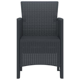 Garden Chair 4 pcs Anthracite 53 x 49 x 85 cm PP - Side View