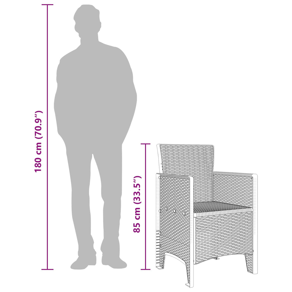 Garden Chair 4 pcs Anthracite 53 x 49 x 85 cm PP
