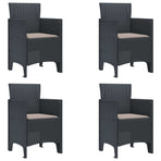 Garden Chair 4 pcs Anthracite Polypropylene