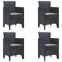Garden Chair 4 pcs Anthracite Polypropylene