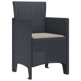 Garden Chair 4 pcs Anthracite 53 x 49 x 85 cm PP - Front View