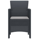 Garden Chair 4 pcs Anthracite 53 x 49 x 85 cm PP - Side View