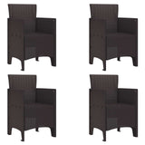 Garden Chair 4 pcs Brown 53 x 49 x 85 cm PP