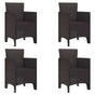 Garden Chair 4 pcs Brown Polypropylene