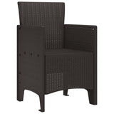 Garden Chair 4 pcs Brown 53 x 49 x 85 cm PP - Front View