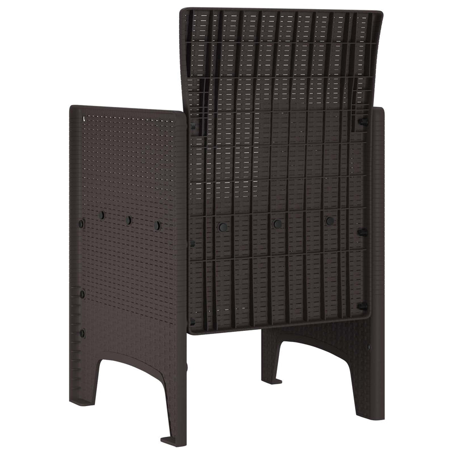 Garden Chair 4 pcs Brown Polypropylene