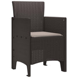 Garden Chair 4 pcs Brown 53 x 49 x 85 cm PP - Front View