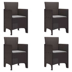 Garden Chair 4 pcs Brown Polypropylene