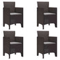 Garden Chair 4 pcs Brown Polypropylene