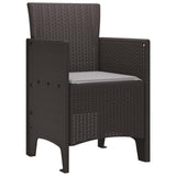 Garden Chair 4 pcs Brown 53 x 49 x 85 cm PP - Front View