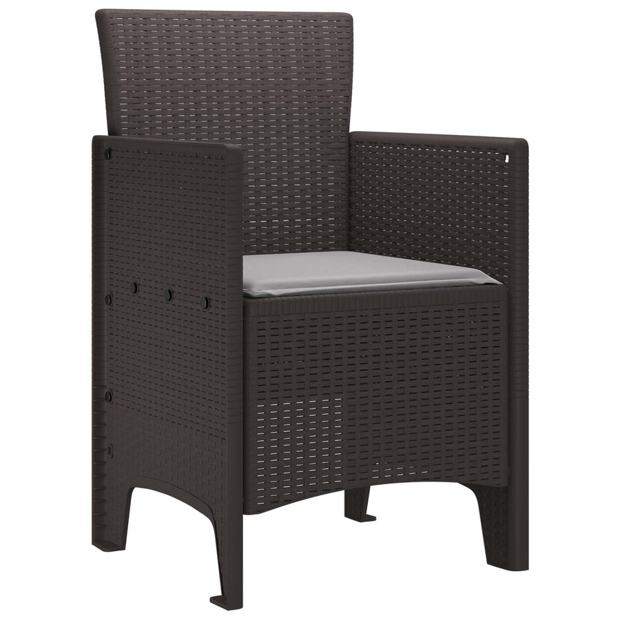 Garden Chair 4 pcs Brown Polypropylene