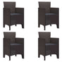 Garden Chair 4 pcs Brown Polypropylene