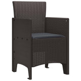 Garden Chair 4 pcs Brown 53 x 49 x 85 cm PP