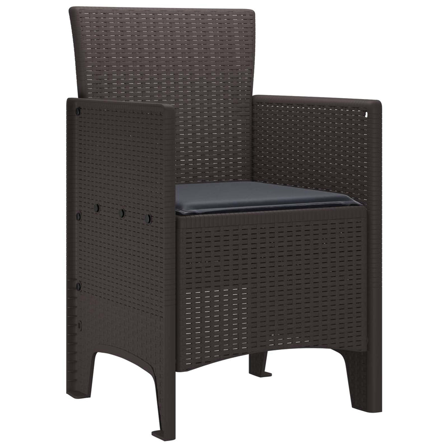 Garden Chair 4 pcs Brown Polypropylene