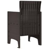 Garden Chair 4 pcs Brown 53 x 49 x 85 cm PP - 45-Degree Angle