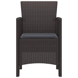 Garden Chair 4 pcs Brown 53 x 49 x 85 cm PP - Side View
