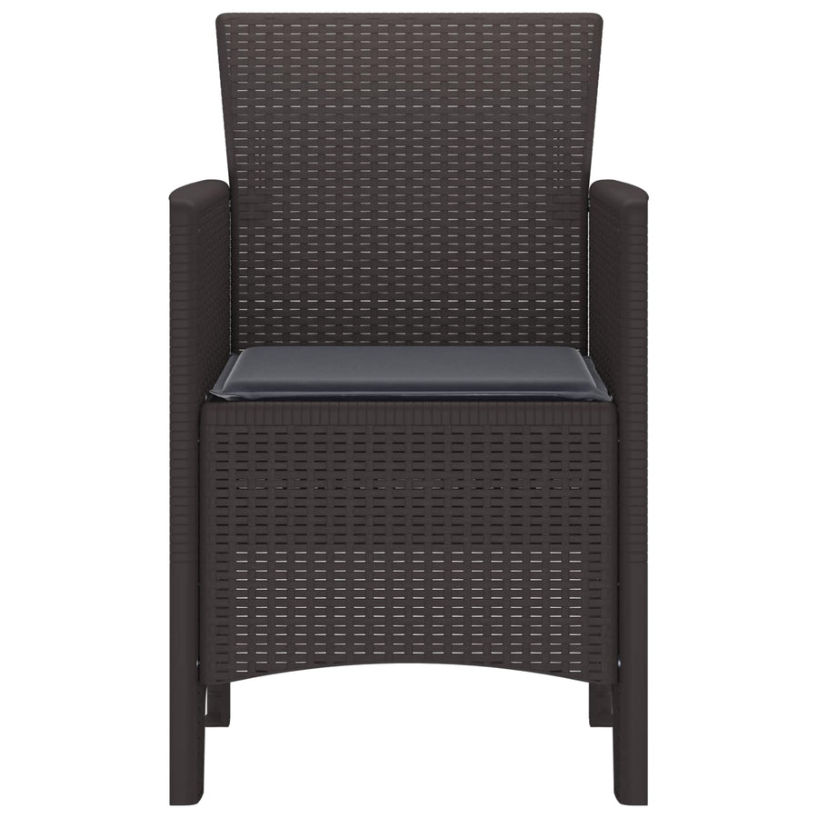 Garden Chair 4 pcs Brown Polypropylene