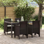 Garden Chair 4 pcs Brown Polypropylene