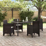 Garden Chair 4 pcs Brown 53 x 49 x 85 cm PP - Side View