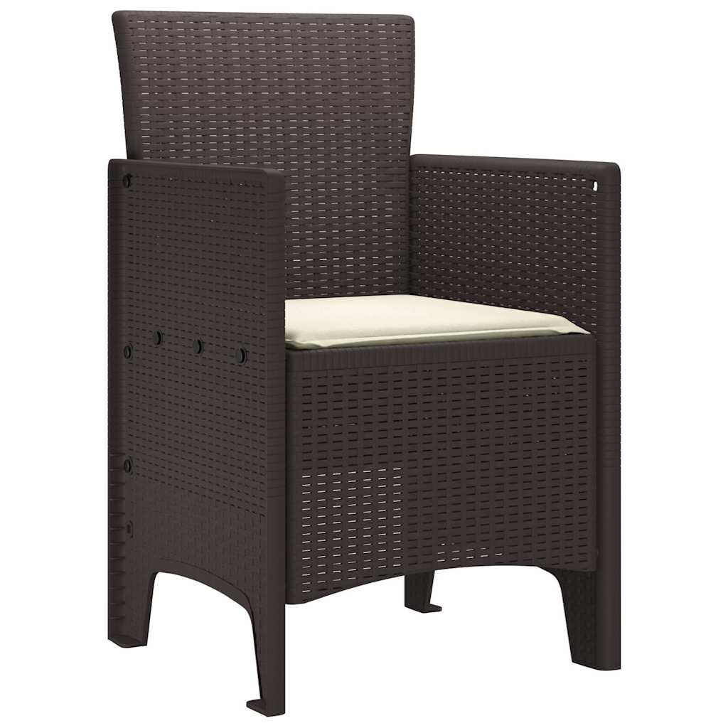Garden Chair 4 pcs Brown 53 x 49 x 85 cm PP