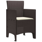 Garden Chair 4 pcs Brown Polypropylene
