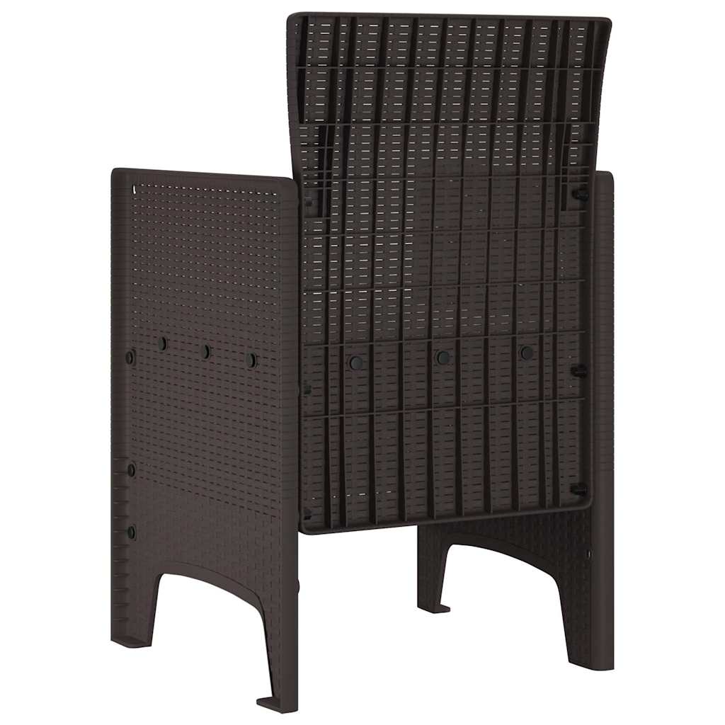 Garden Chair 4 pcs Brown 53 x 49 x 85 cm PP