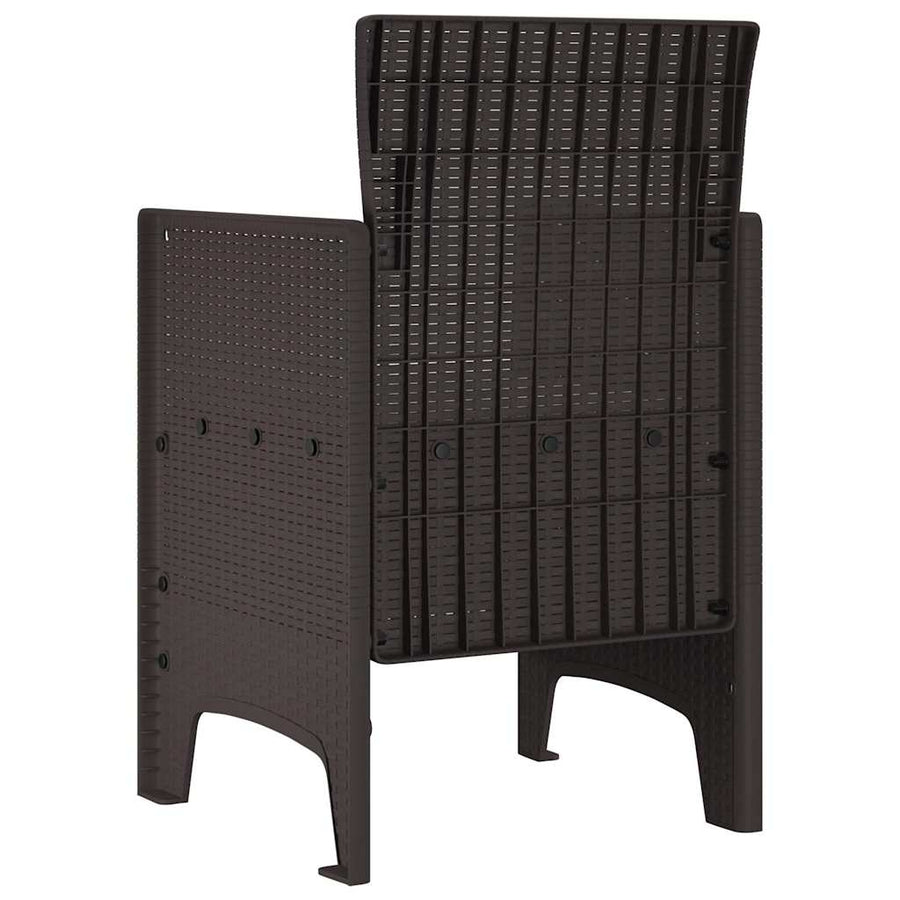 Garden Chair 4 pcs Brown Polypropylene