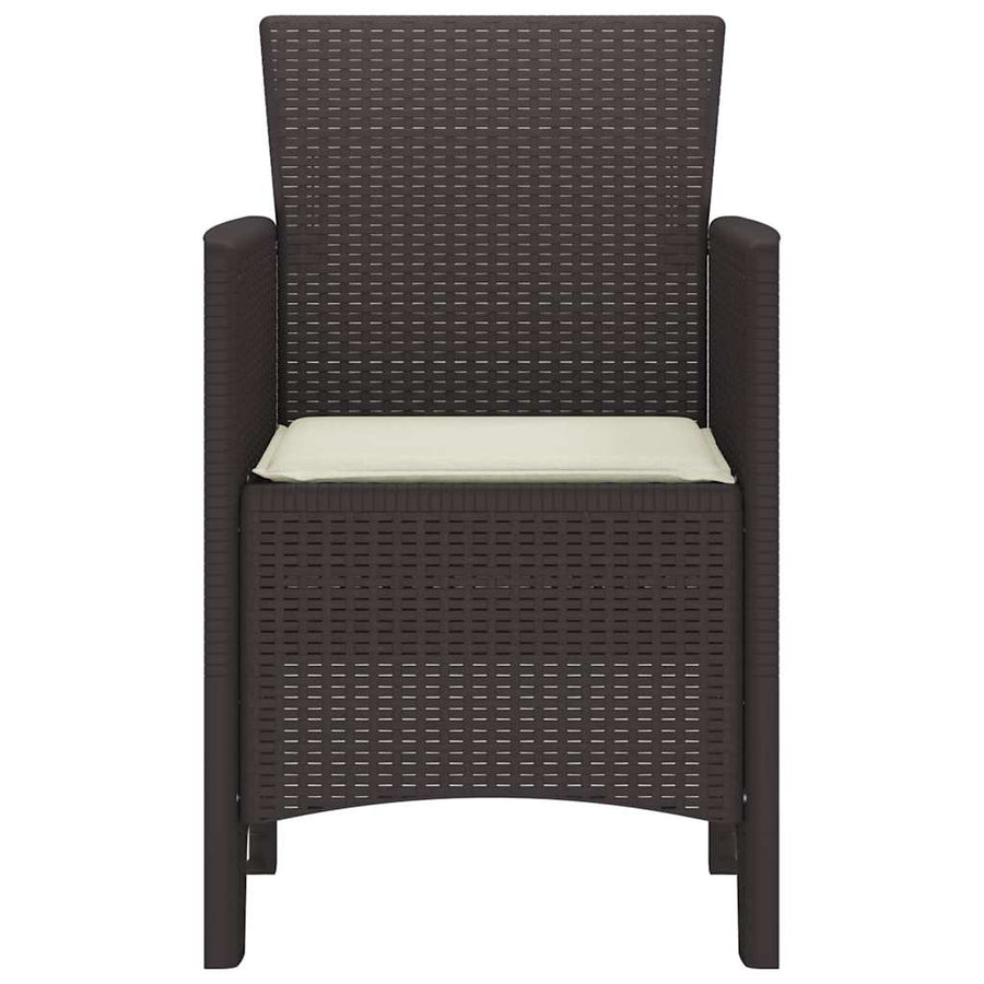Garden Chair 4 pcs Brown Polypropylene