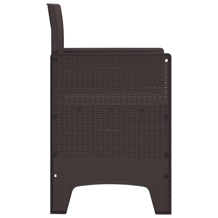 Garden Chair 4 pcs Brown Polypropylene
