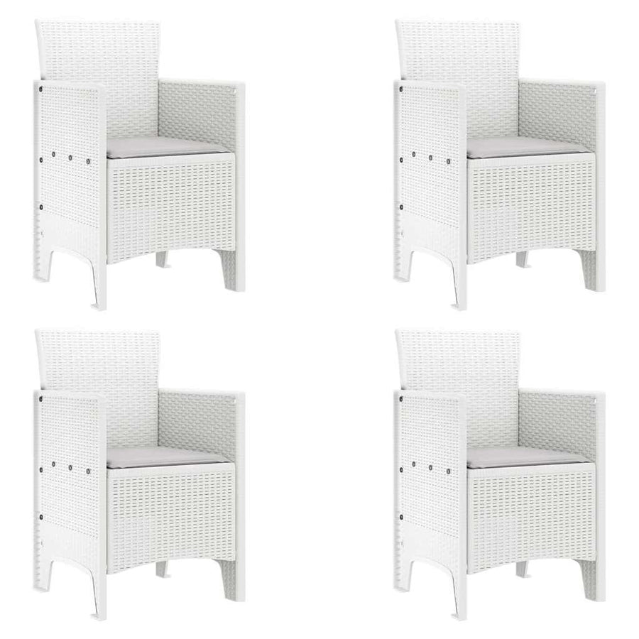 Garden Chair 4 pcs White Polypropylene