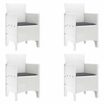 Garden Chair 4 pcs White Polypropylene