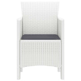 Garden Chair 4 pcs White 53 x 49 x 85 cm PP - Rear View